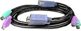 Cables Unlimited PS2 2 Din6 Male to Male to HB15 Male to Female KVM Cable 25 Feet Blue