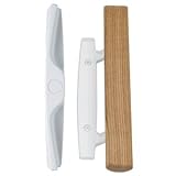 Euro - Whistler Zinc Die-Cast Sliding Glass Door Handle with Oak Wood Pull in White - Finish