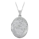Flower Design Locket in 14kt. White Gold