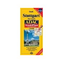 Stuttgart, GPS-genau. ADAC Stadtpl�ne mit Spezialfaltung: Mit Cityguide. Mit City- und Durchfahrtsplan. Mit Verkehrslinienplan. Mit Flughafen- und Messeplan. Mit Postleitzahlen