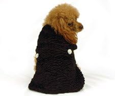 Velcro Closure Anastasia Black Dog Coat with Rhinestone Buckles (XSmall)