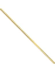 14k Gold 1.25mm Box Chain 9 Inches