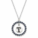 Texas Rangers Spirit Crystal Logo Wreath Necklace