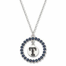 Texas Rangers Spirit Crystal Logo Wreath Necklace