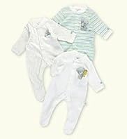 3 Pack Pure Cotton Tatty Teddy Assorted Sleepsuits