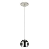 Besa Palla Mini Pendant-Stripes Black-1XT-565814 Satin Nickel,Bronze