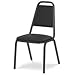 Virco® 8926 Domed Seat Straight Back Stacking Chair Black Frame/Black Vinyl