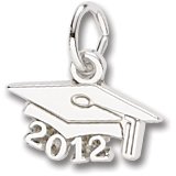 Rembrandt Charms 2012 Graduation Cap Charm in Silver or Gold, Engravable Rembrandt Charms 2012 Graduation Cap Charm in Silver or Gold, Engravable