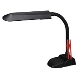 Ledu L516MB Economy Fluorescent Gooseneck Desk Lamp w/Pencil Holder Base, 18h, Matte Black