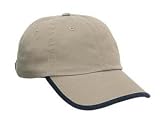 NEW Port Authority - Twill Cap with Contrast Visor Trim and Underbill Khaki/Navy-OSFA