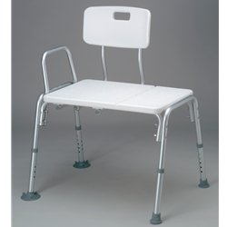 Medline Transfer Bench with Back and Push Buttons