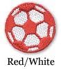 Soccer Ball Iron on Patch Red/White 10-Pack