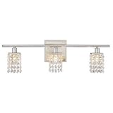 Sparkle Chrome 23 1/4 Wide Crystal Bathroom Light Fixture
