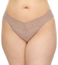 Hanky Panky Original Signature Lace Thong Plus Size Panty (One Size Taupe)