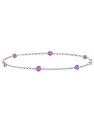 Station Bracelet Amethyst By the Yard in 14K White Gold 7 Inch Long with 0.60 Carat Total Weight