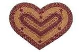 Wine Star Heart Shaped Braided Rug
