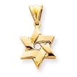 14k Solid Polished Star of David Pendant