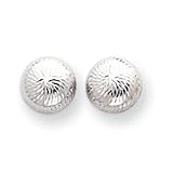 Sardelli - 14k White Gold Polished & Diamond-Cut 9mm Ball Post Earrings
