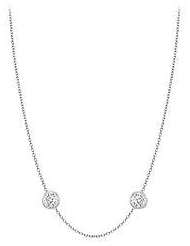 1 Yard long diamond Necklace in 18K White Gold 0.25 carat Diamonds