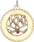 100 Golf Clubs on Open Disc, 14K Gold Charm