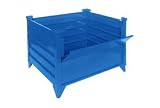 All Welded Steel Container Drop Gate Blue