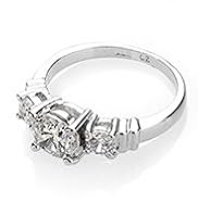 Platinum Plated Trio Classic Diamanté Ring