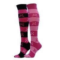 Breast Cancer Ribbon Knee Socks
