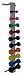 Vertical wall mount design * Welded Steel Construction * Powder coated neutral gray * Holds 10 small dumbbells * 60 lb. capacity * 3 W x 3 D x 48 H