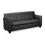 Tailored Black Leather Sofa, Wood Legs, 73w x 28 3/4d x 32h (BSXVL873ST11) Category: Sofas and Loveseats