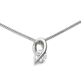 Image of Nine Carat White Gold Cubic Zirconia Pendant and Necklace