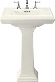 Kohler 27 Single Hole Fireclay Bathroom Sink with Overflow and 1 Pre Drilled Faucet Hole from the Memoirs Collection Biscuit - K-2258-1-96