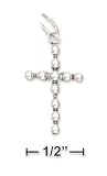 Sterling Silver Medium Beaded Cross Charm (Approx. 1 Inch)