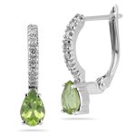 0.21 Cts Diamond & 0.90 Cts Peridot Earrings 