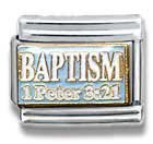 Clearly Charming Baptism 1 Peter 3:21, Christian, Religious Theme Italian Charm
