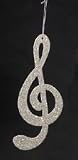 Seasons of Elegance Gold Glitter Treble Clef Music Note Christmas Ornament