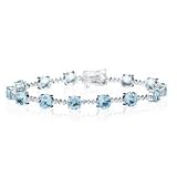 0.01 Ct Diamond & 10.50 Cts Aquamarine Bracelet in 14K White Gold 0.01 Ct Diamond & 10.50 Cts Aquamarine Bracelet in 14K White Gold