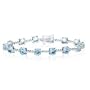 0.01 Ct Diamond & 10.50 Cts Aquamarine Bracelet in 14K White Gold