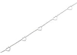 Signature 10 inch Open Heart Station Anklet STERLING SILVER