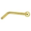Solid 14KT Yellow Gold 1.5mm Ball L-Shaped Nose Ring - 18 Gauge