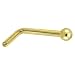 Solid 14KT Yellow Gold 1.5mm Ball L-Shaped Nose Ring - 18 Gauge