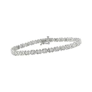 10Kt White Gold Diamond Bracelet (1 TDW, I-J, I2-3) by