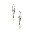 14K White Gold Freshwater Pearl Drop Earrings