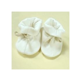 Sckoon Organic Cotton White Booties - One Size