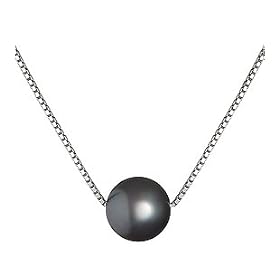Madison Black 8-9mm AA Freshwater Pearl Pendant by Black Pearl Jewelry