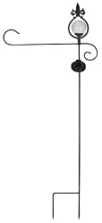 Garden Flag Stand with Fleur de Lis Solar Light