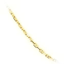 14k Yellow Gold 1.0mm Mariner Link Chain Necklace - 16"