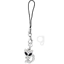 SWAROVSKI Crystalline and Black KITTY CAT Cell Phone Charm