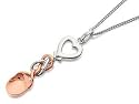 Clogau Silver And 9ct Rose Gold Lovespoons Pendant And Chain