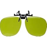 LIGHTWEIGHT PLASTIC CLIP-ON FLIP-UP SPECTACLES - SHADE #2 GREEN WELDERS LENS.