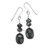 .925 Silver, Onyx & Snowflake Obsidian Earrings